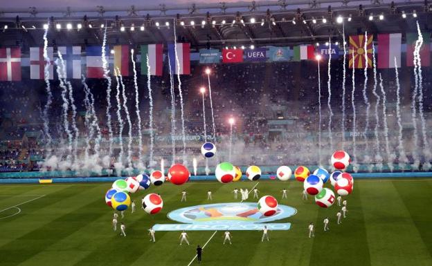 Un momento de la ceremonia inaugural de la Eurocopa. 