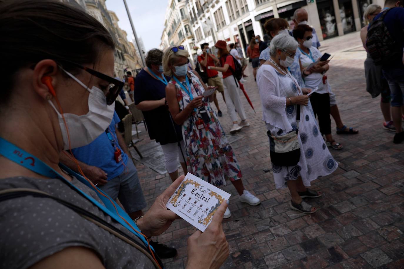 Cruceristas, en una visita guiada por el centro de Málaga 