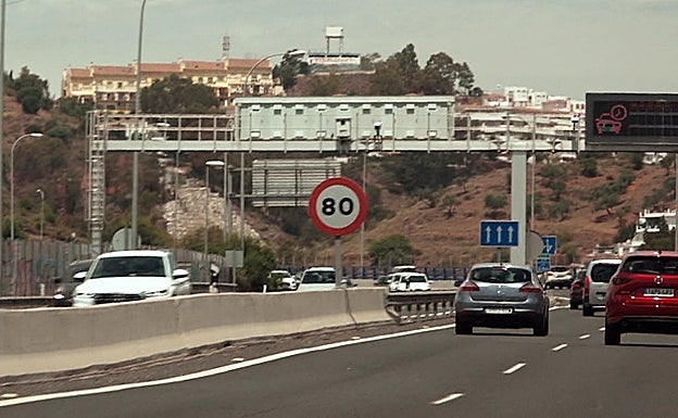 Punto de control en la ronda Este de Málaga (A-7). 
