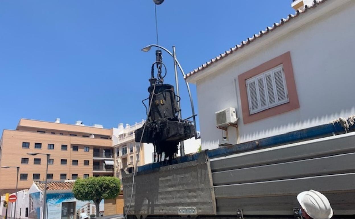 Imagen de los trabajos en la estación de bombeo. 