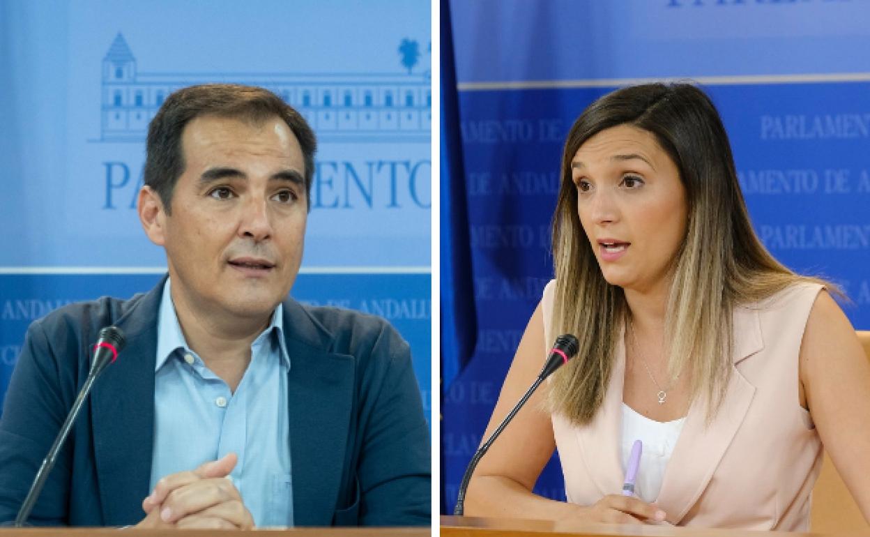 El portavoz del Partido Popular, José Antonio Nieto, y la portavoz adjunta del PSOE, María Márquez