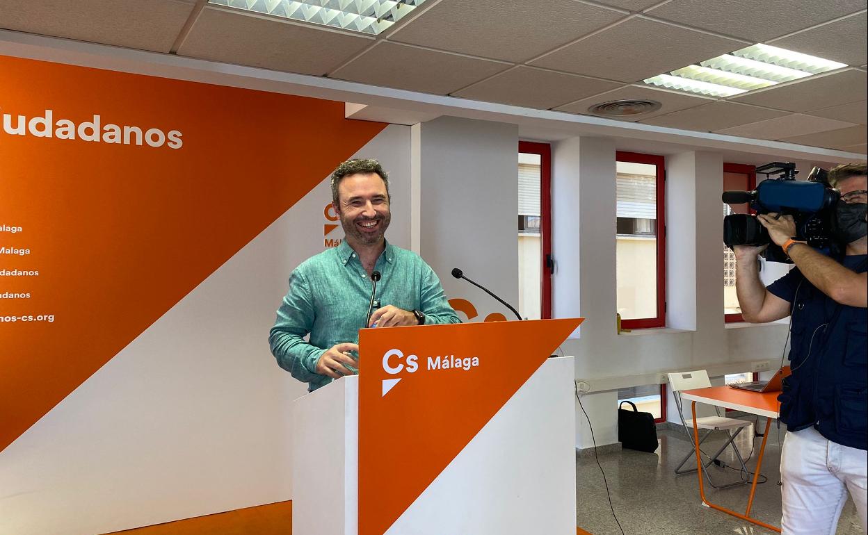 Guillermo Díaz, este lunes, en la sede provincial de Ciudadanos.