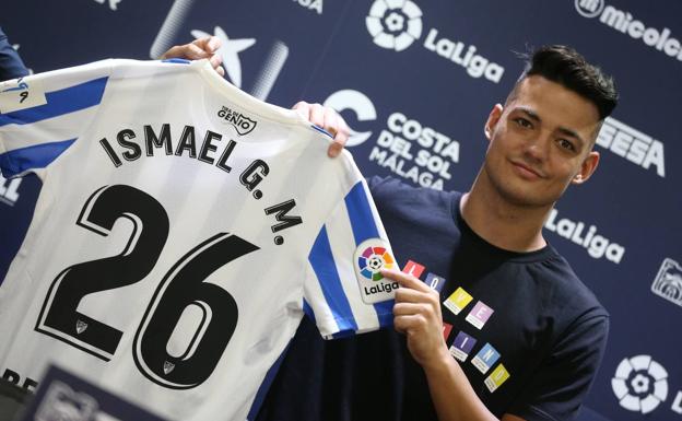 Ismael Gutiérrez, en la sala de prensa de La Rosaleda.