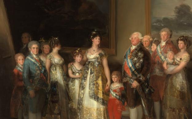 La familia de Carlos IV (Francisco de Goya, ca. 1800). A la derecha, la infanta doña María Luisa, con su hijo Carlos Luis en brazos, y su esposo, el príncipe Luis de Parma. 