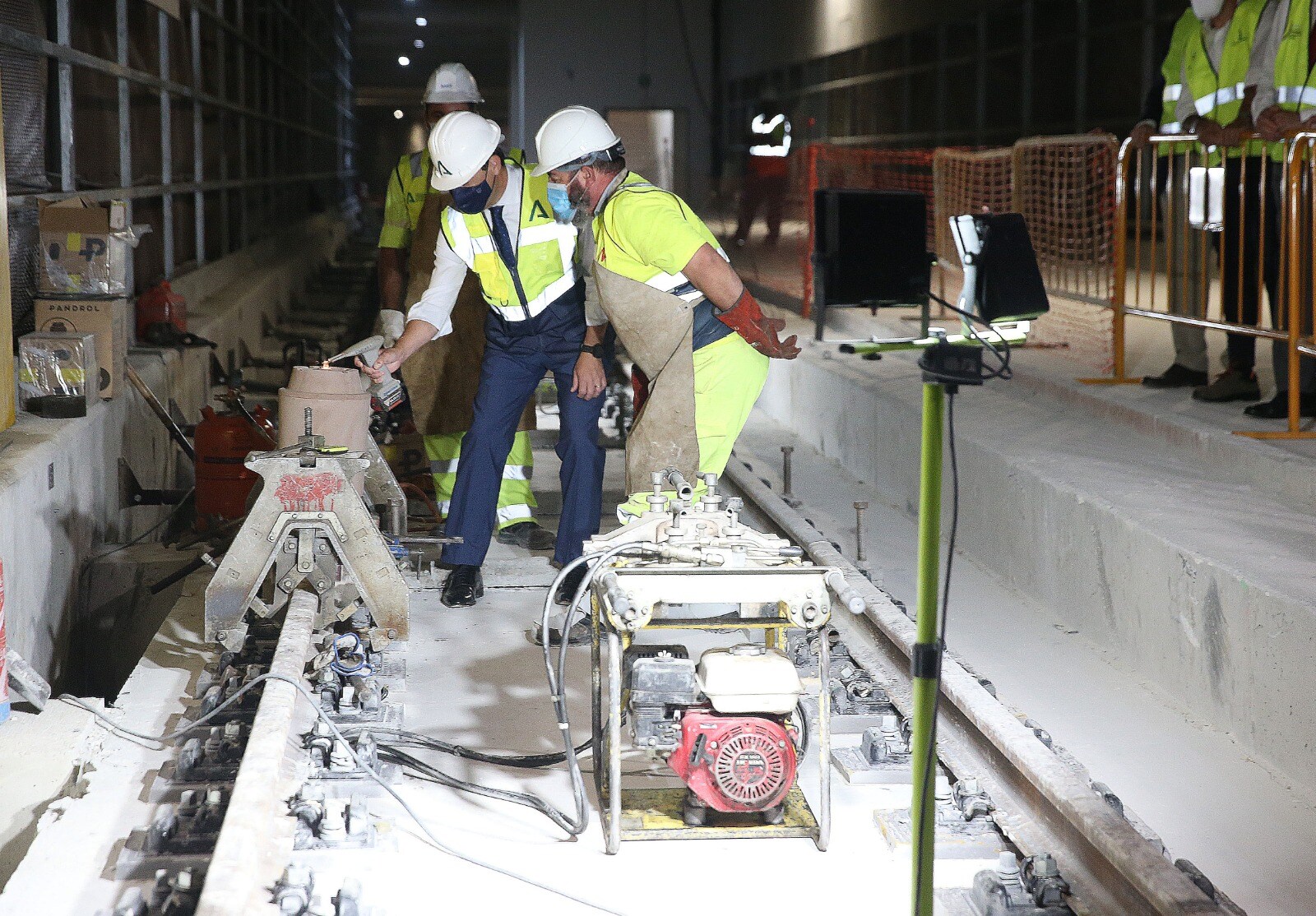 Fotos: Actuación en el &#039;tobogán&#039; que da continuidad al túnel entre la avenida de Andalucía y la Alameda del Metro de Málaga