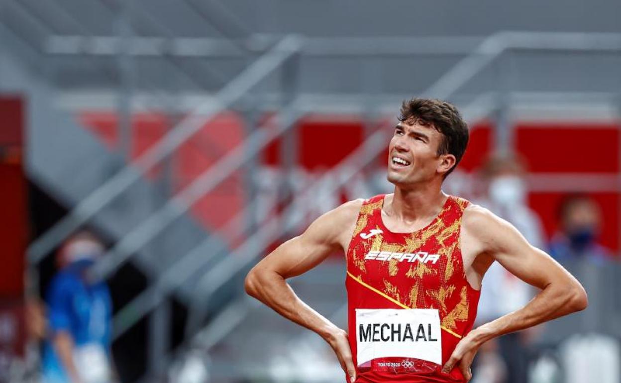 Adel Mechaal, tras disputar la final del 1.500. 