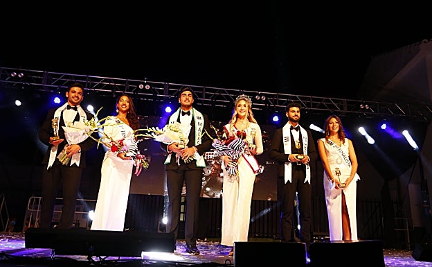 Imagen principal - Tres imágenes de los ganadores del certamen de belleza malagueño de 2021. 