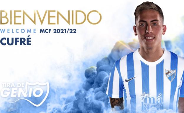 Braian Cufré como el nuevo fichaje del Málaga para la temporada 21-22.