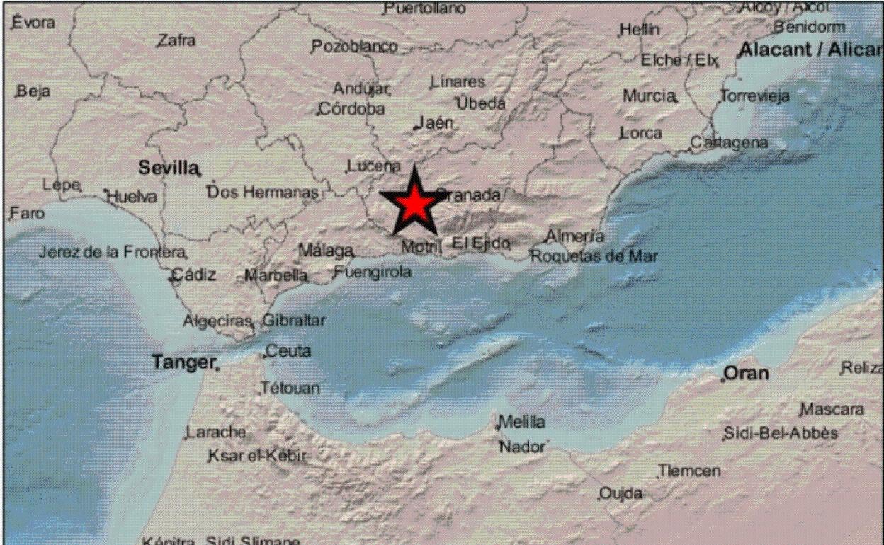 Epicentro del terremoto registrado este jueves por la noche. 