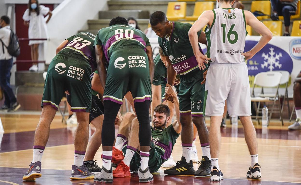 Brizuela, instantes después de lesionarse ante el Joventut. 