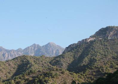 Imagen secundaria 1 - 4. Lugar por donde se abandona el cauce del Higuerón. Vistas a la sierra de Almijara. 6. Señalética de la Gran Senda de Málaga.