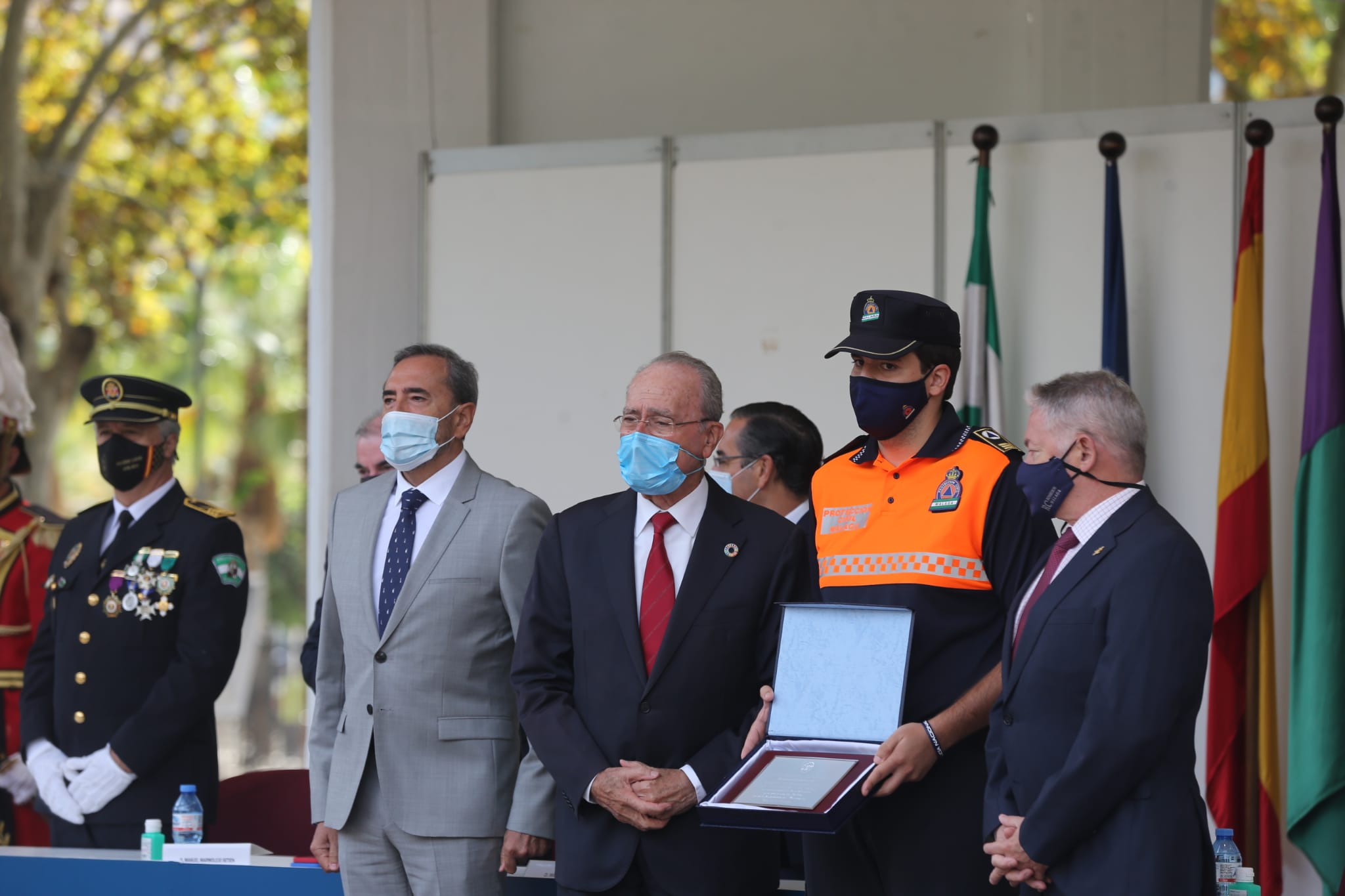 El recinto Eduardo Ocón de la capital acogió, este lunes, la celebración del acto central del patrón de la Policía Local