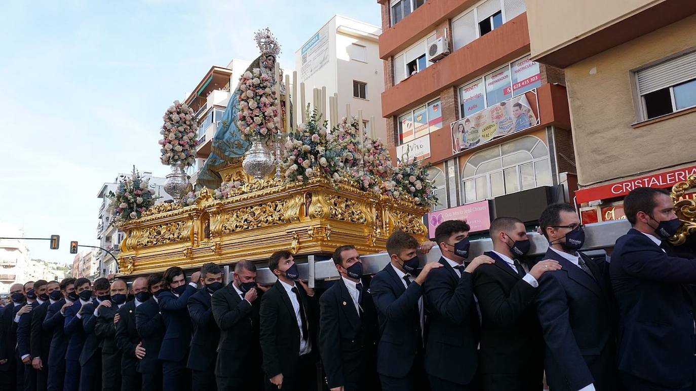 Procesión de la Virgen del Rosario en El Palo este sábado. 