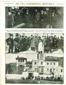 Imagen secundaria 2 - El presidente Maura visitó la ermita de la Virgen de la Fuensanta. FOTO: Cecilio Sánchez del Pando (arriba). Abajo, a la derecha, crónica periodística de la conferencia. a la izquierda, Palacio de los Condes de Puerto Hermoso. FOTO: Cecilio Sánchez del Pando 