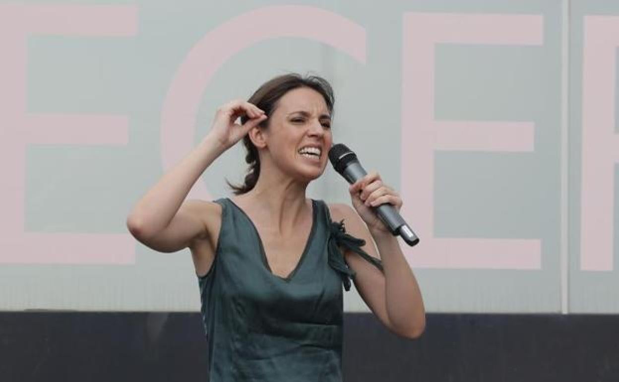 Irene Montero, durante un mitin. 