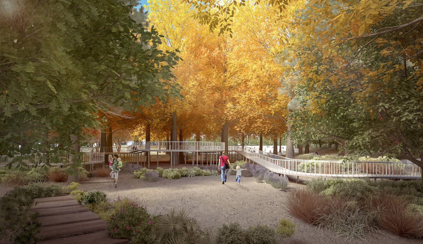 Fotos: Así será el parque en una parte de los suelos de Repsol en Málaga