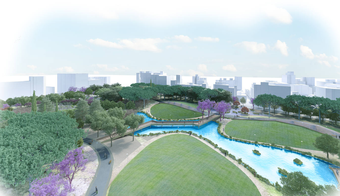 Fotos: Así será el parque en una parte de los suelos de Repsol en Málaga