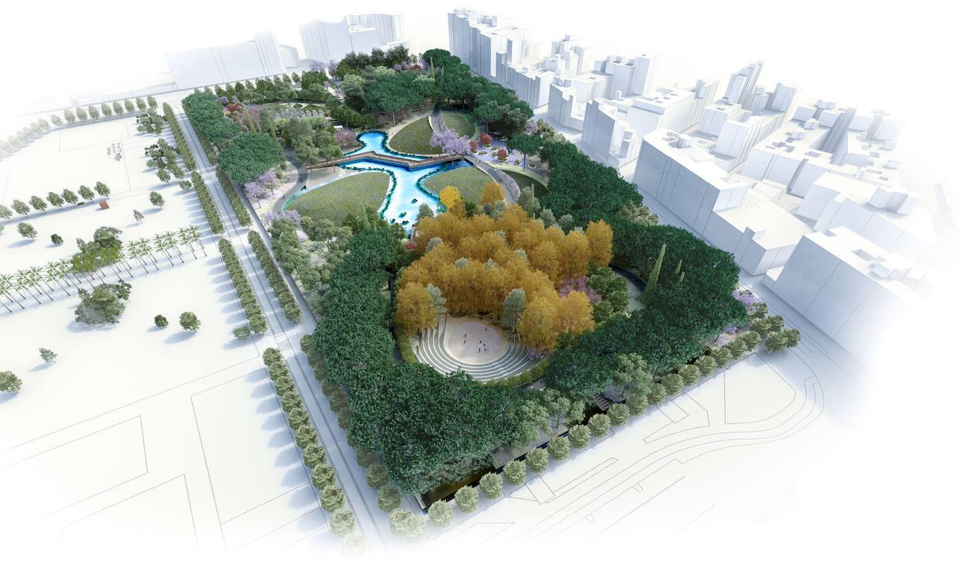 Fotos: Así será el parque en una parte de los suelos de Repsol en Málaga