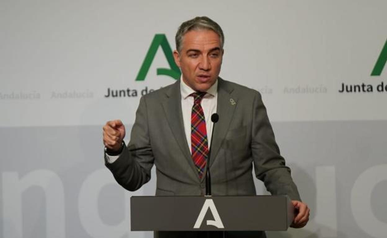 El consejero de Presidencia y portavoz del Gobierno andaluz, Elías Bendodo.