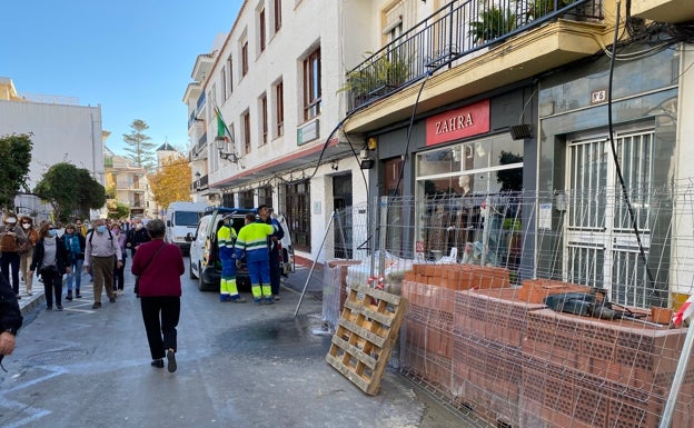 Trabajos de reurbanización en la céntrica calle Diputación. 