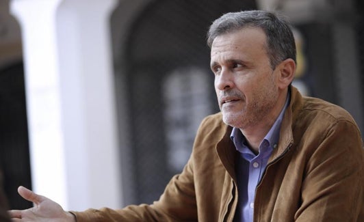 López, en un momento de la entrevista con este periódico.