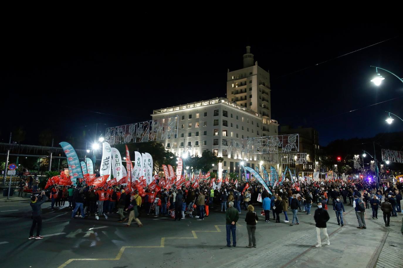 Manifestación en Málaga contra el ERE de Unicaja. 