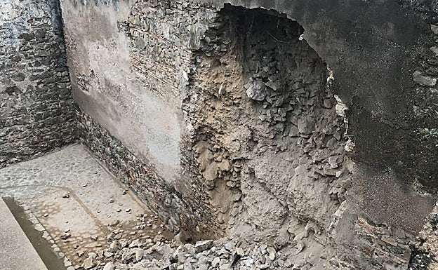 Aspecto del derrumbe que se registró hace tres años en la muralla norte de Gibralfaro. 