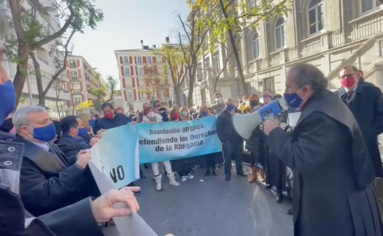 Lara durante la manifestación celebrada en Madrid. 