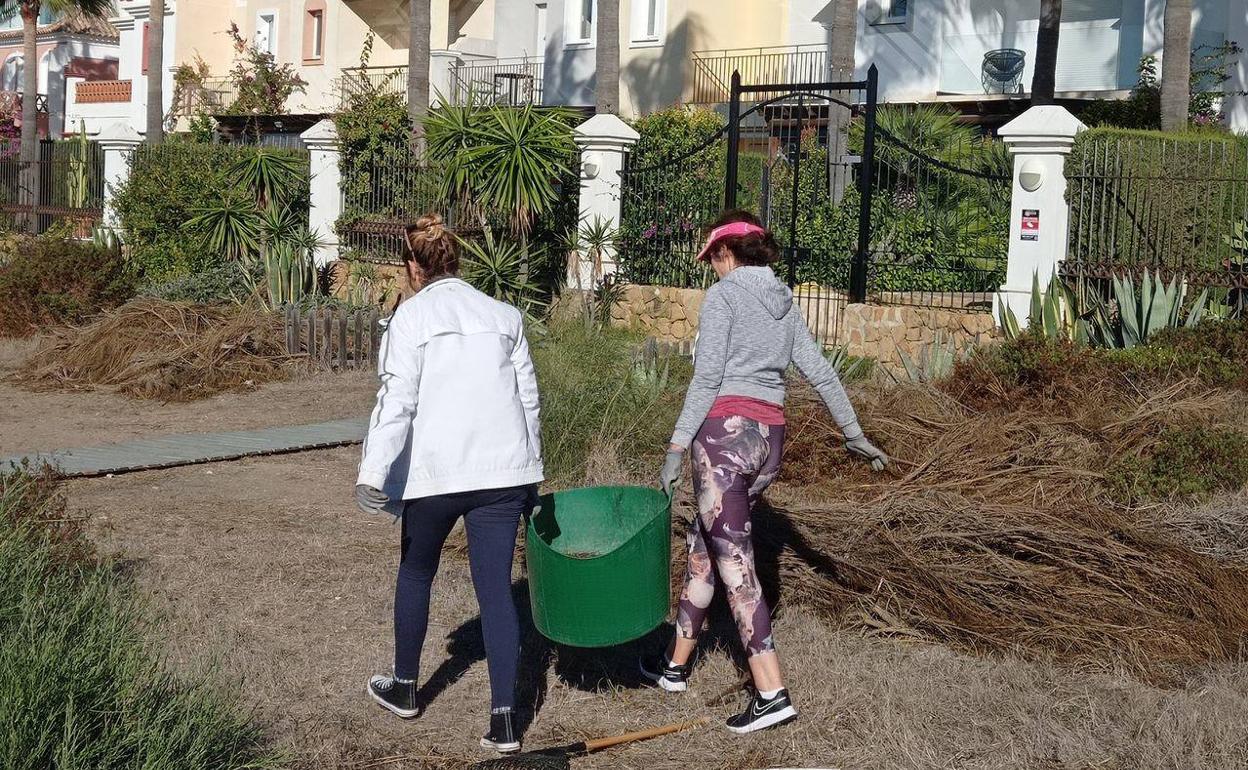 Los voluntarios de Produnas retoman sus actividades con la limpieza del entorno natural en Marbella
