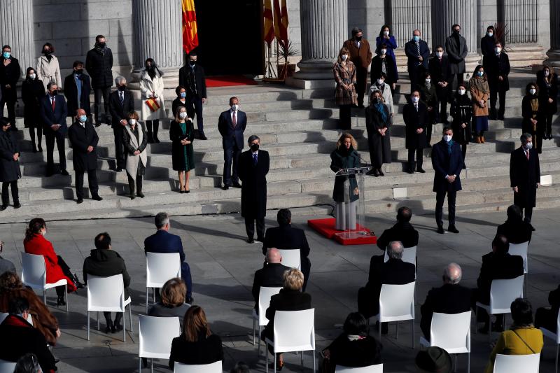 La presidenta del Congreso, Meritxell Batet, conmemora el aniversario de la Constitución ante las altas autoridades del Estado. 