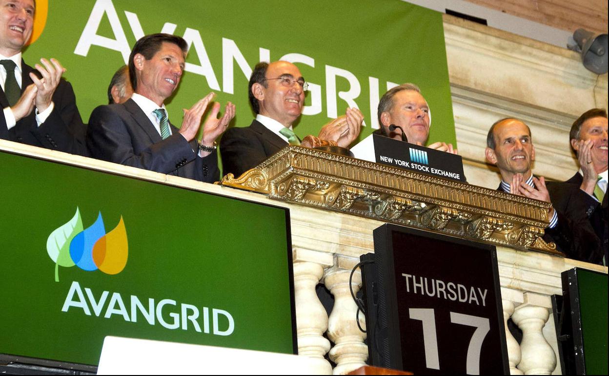 El presidente de Iberdrola, Ignacio Galán, en la Bolsa de Nueva York en 2015. 