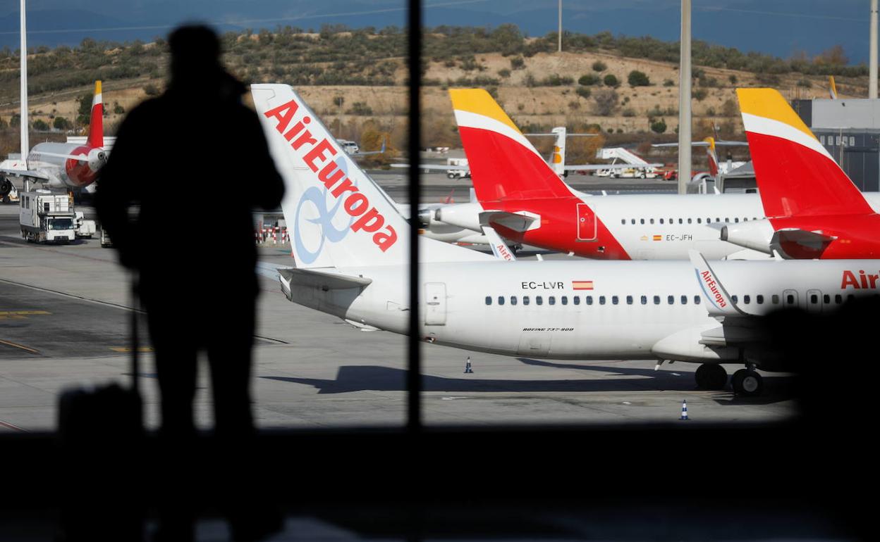 Aviones de Iberia y Air Europa. 