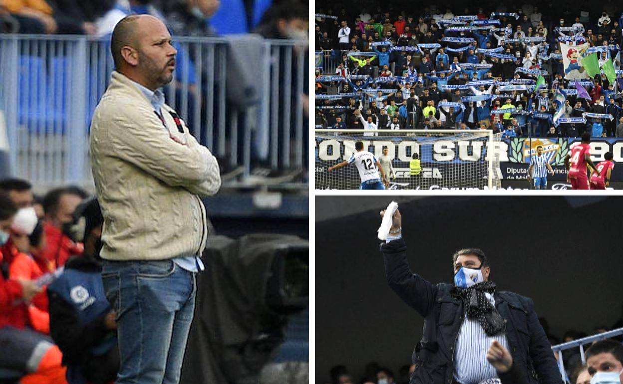 El entrenador del Málaga, José Alberto López, durante el partido frente al Leganés.