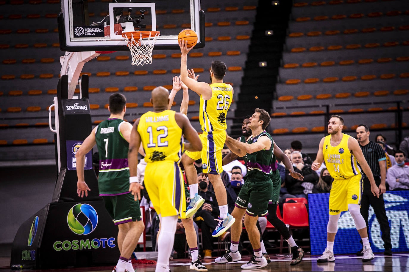 El Unicaja pierde en su visita al Lavrio Megabolt. 