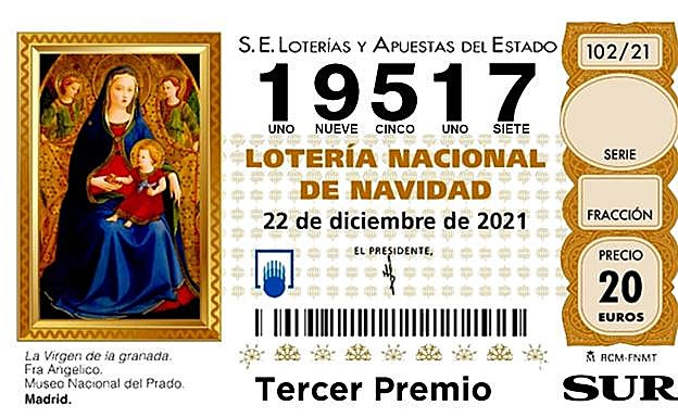 Lotería de Navidad 2021: El 19.517, agraciado con el tercer premio del Sorteo de Navidad, dotado con 500.000 euros la serie