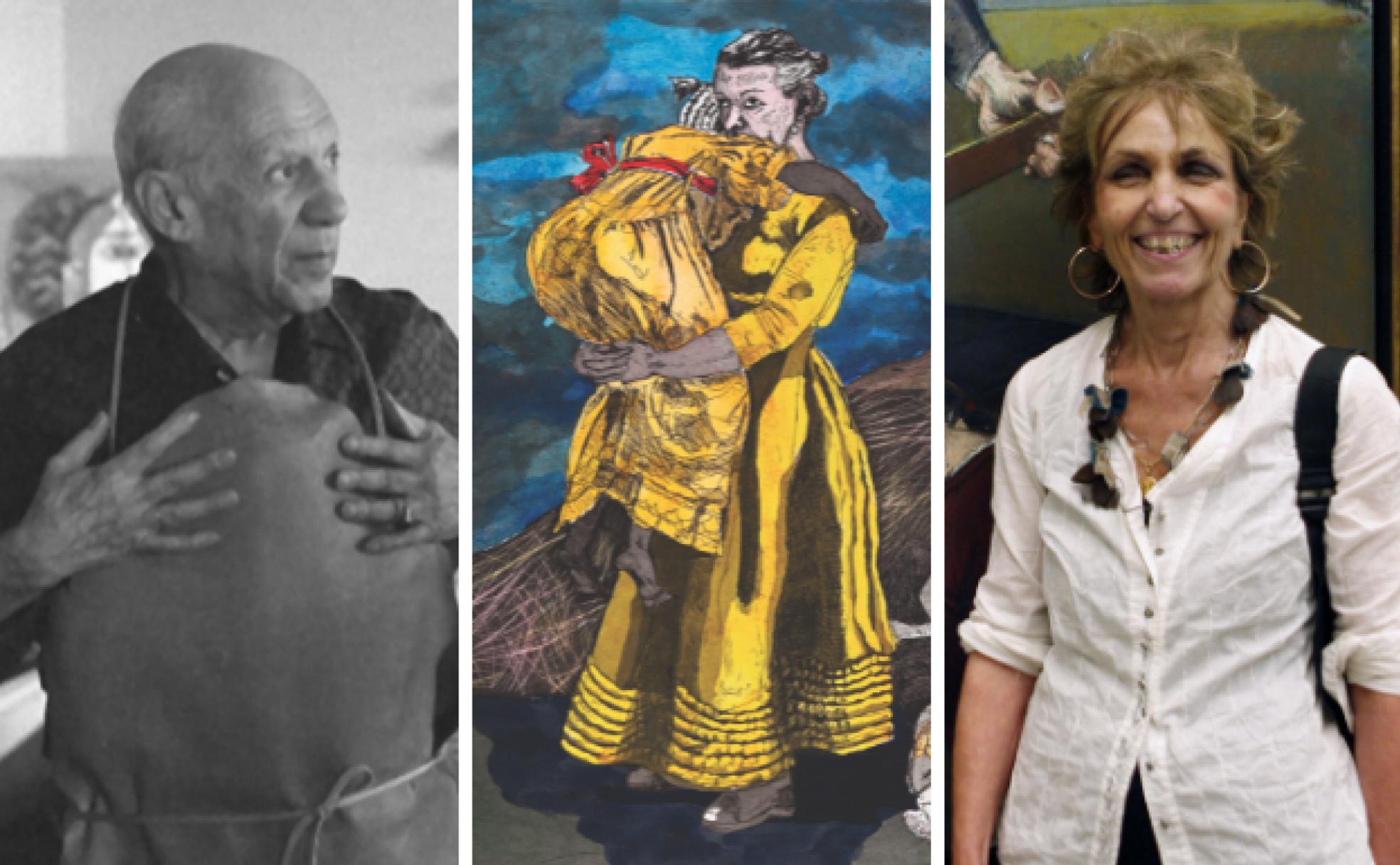 Pablo Ruiz Picasso y Paula Rego, entre la pieza 'Fuga' (2009) de la artista portuguesa. 