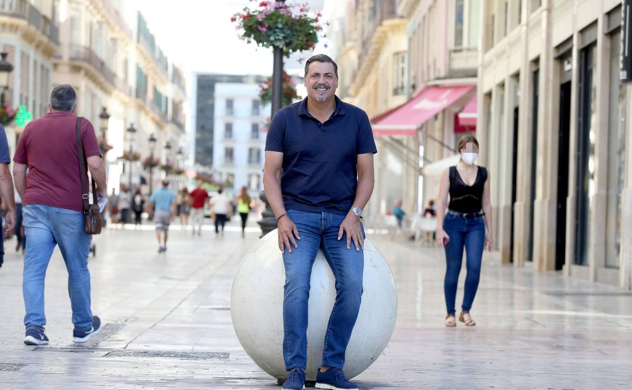 Daniel Hierrezuelo posa para SUR en la Calle Larios. 