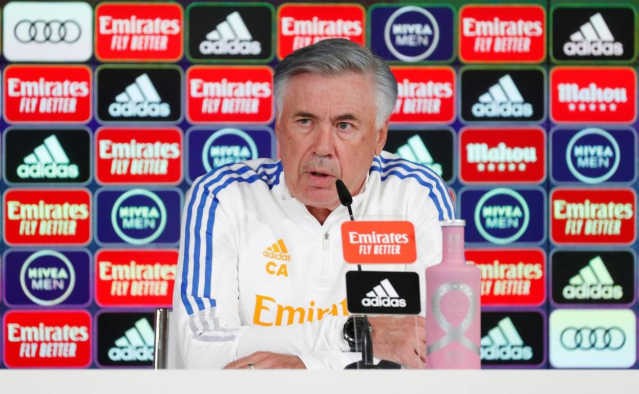 Carlo Ancelotti, en rueda de prensa. 