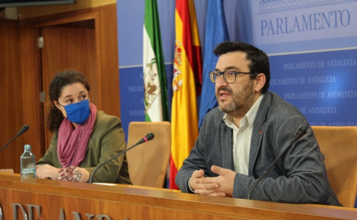 Ahumada, en una comparecencia en la sala de prensa del Parlamento autonómico.