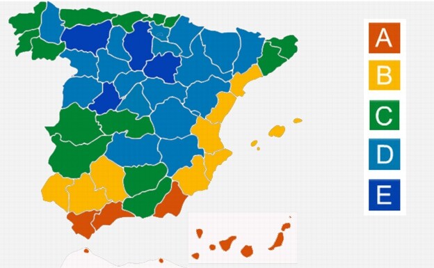 Zonas climáticas de España por las que rige el código técnico de la edificación.   