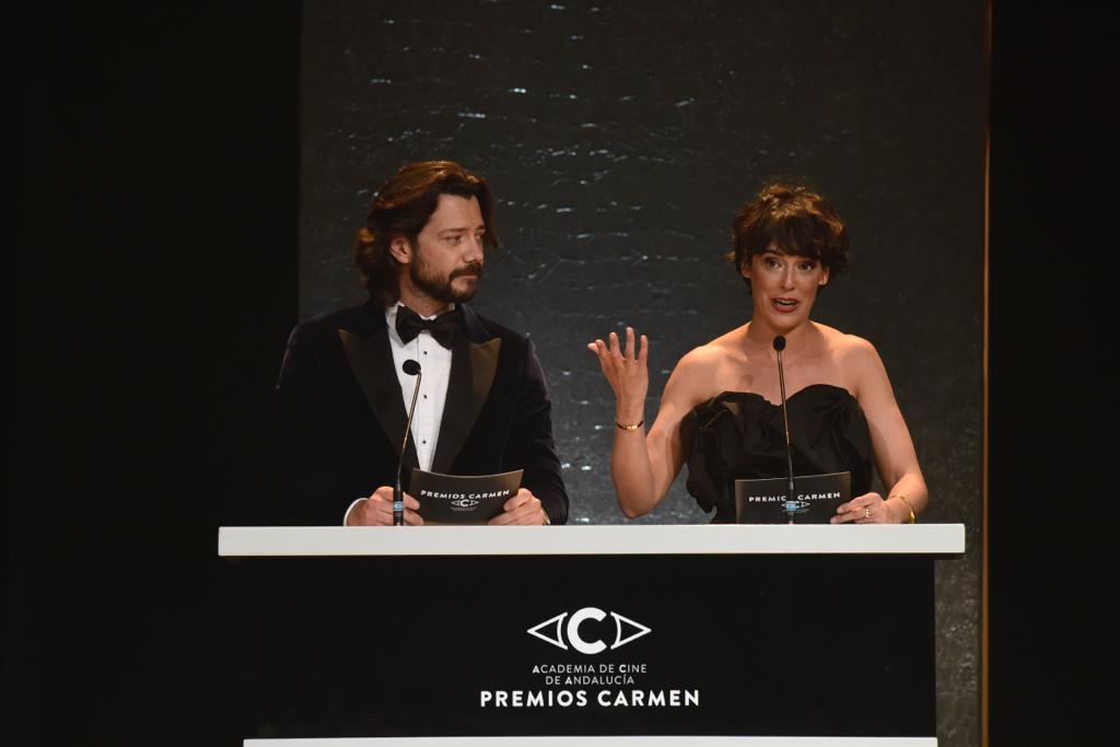 El actor Antonio Banderas recibe el Premio Carmen de Honor en el Teatro Cervantes de su tierra