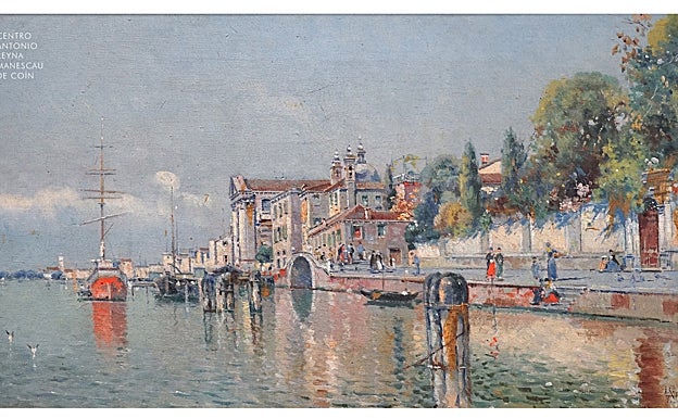 'El muelle', la nueva obra de Reyna Manescau expuesta en Coín.