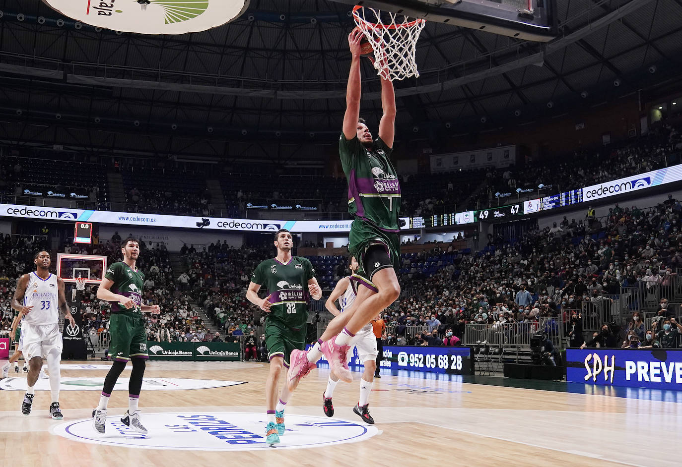 El Unicaja perdió con el Real Madrid pero realizó un buen partido. 