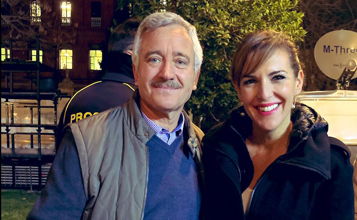 Rueda con Ortega Lara, el pasado viernes, en Valladolid.