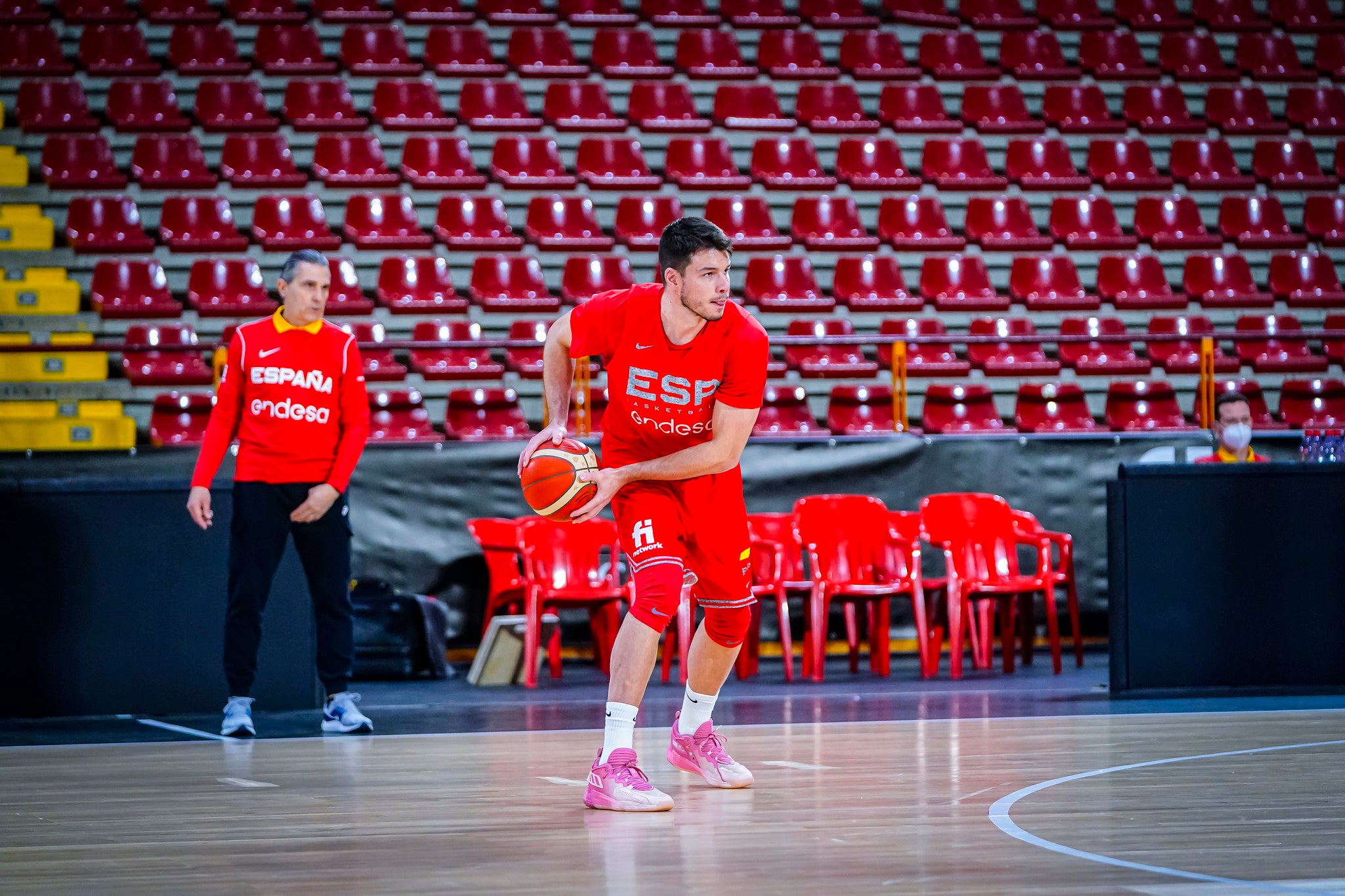 Alberto Díaz, durante el entrenamiento de España en Córdoba.