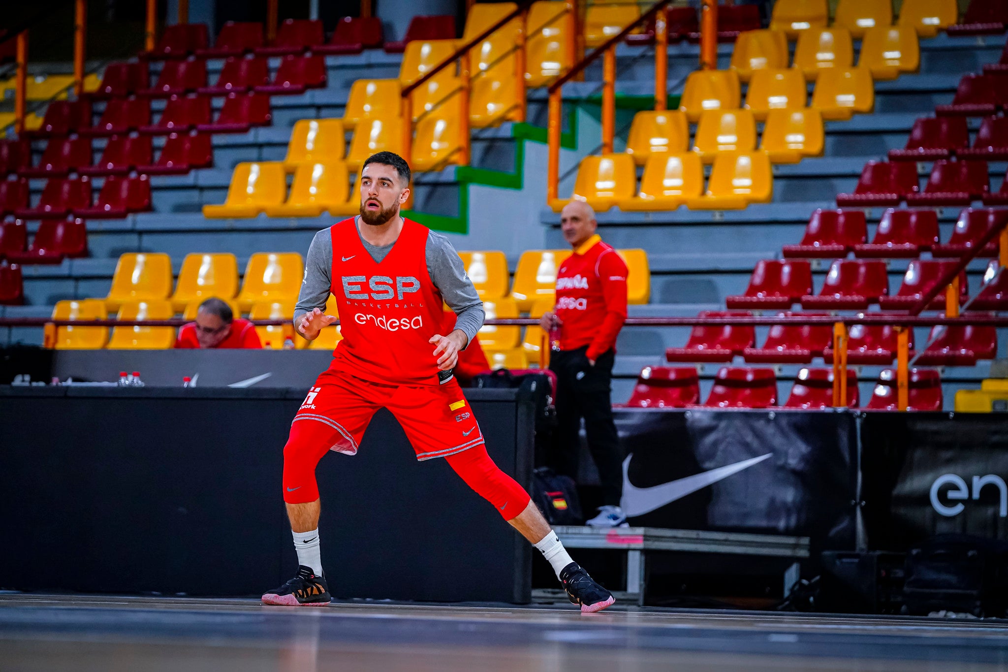 Alberto Díaz, durante el entrenamiento de España en Córdoba.