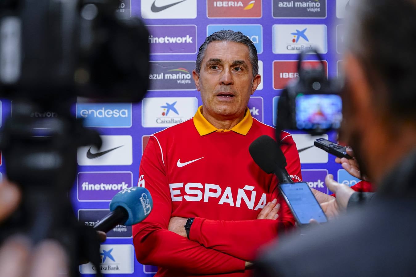 Alberto Díaz, durante el entrenamiento de España en Córdoba.