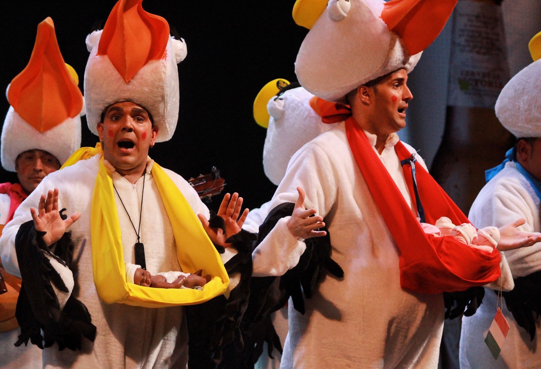 Grupos de la primera semifinal del COAC Málaga en el Teatro Cervantes