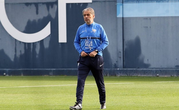 Natxo González este miércoles en La Rosaleda. 