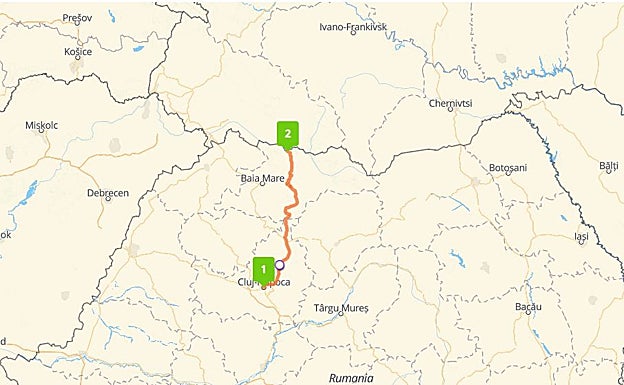 En el punto uno, la ciudad de Cluj Napoca, y en el dos, la de Sighetu Marmatiei. 